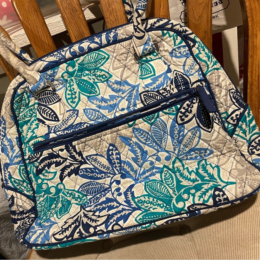 Vera Bradley Blue and Teal Quilted Baby Bag - Picture 2 of 3